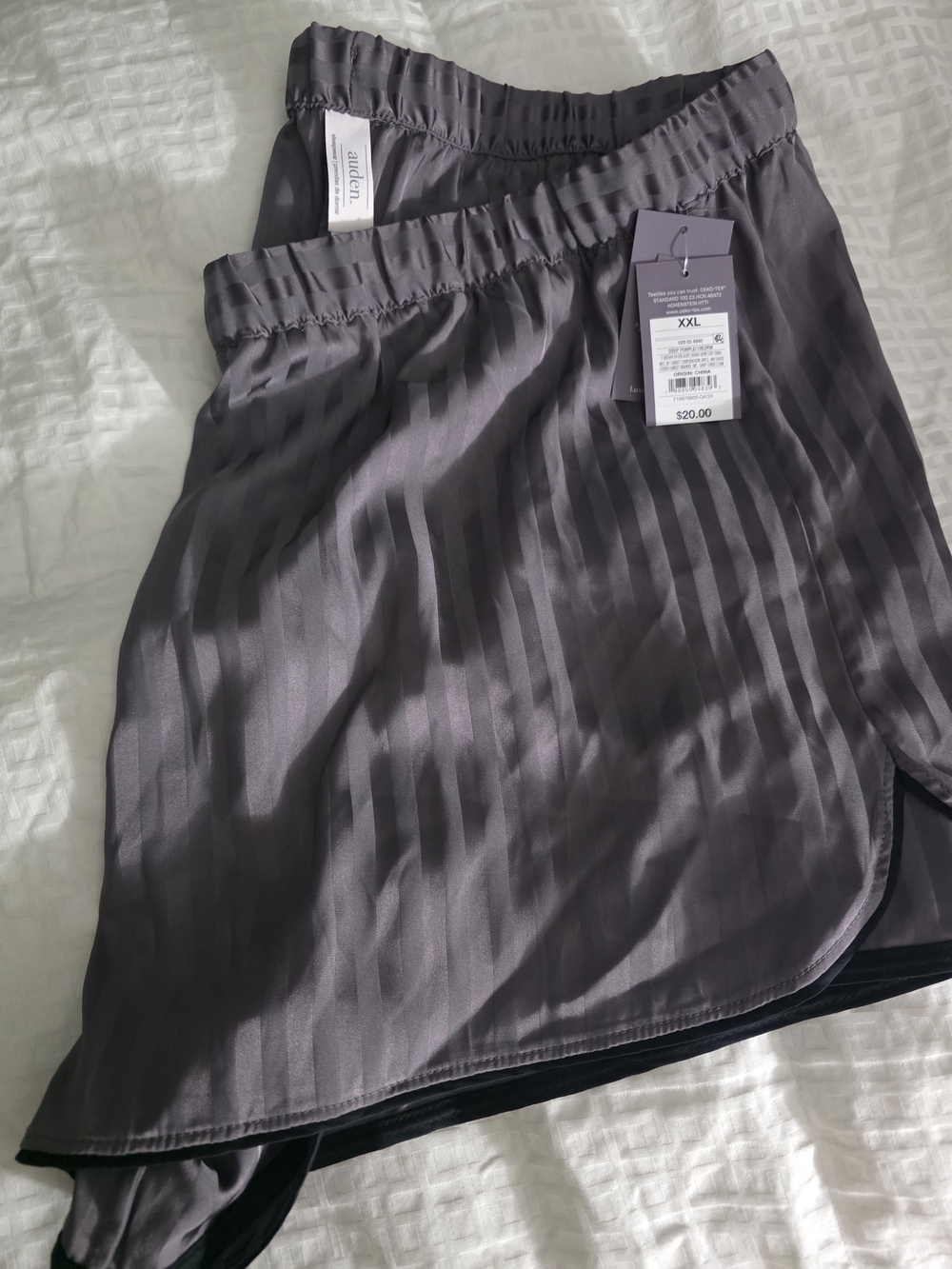 Auden Bundle Satin Feel Gray PJ- Shorts, Tank, Button Down. XXL